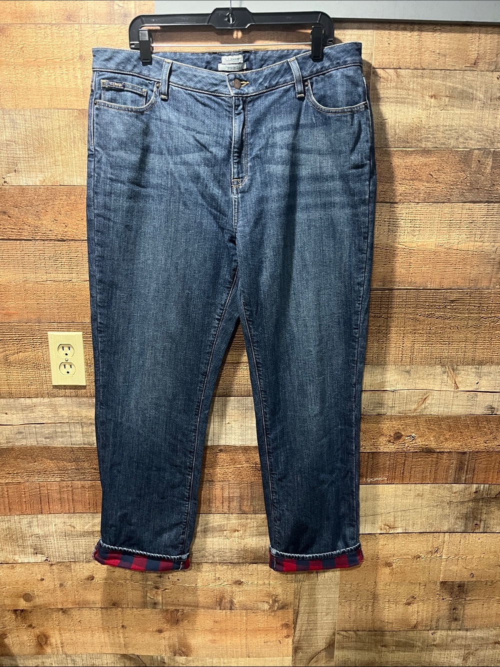 L.L. Bean Favorite Fit women's flannel lined Jeans size 16